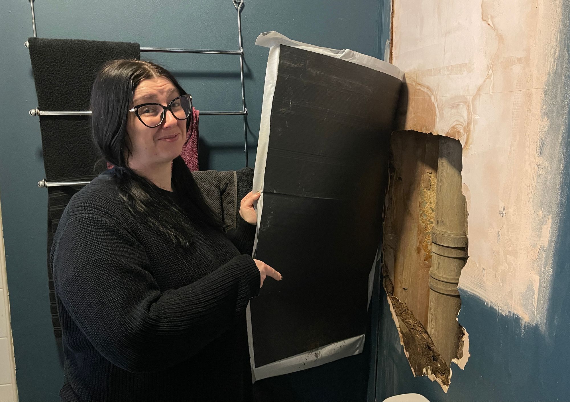 Unfixed hole in bathroom wall like ‘something out of Stranger Things’ cavendish