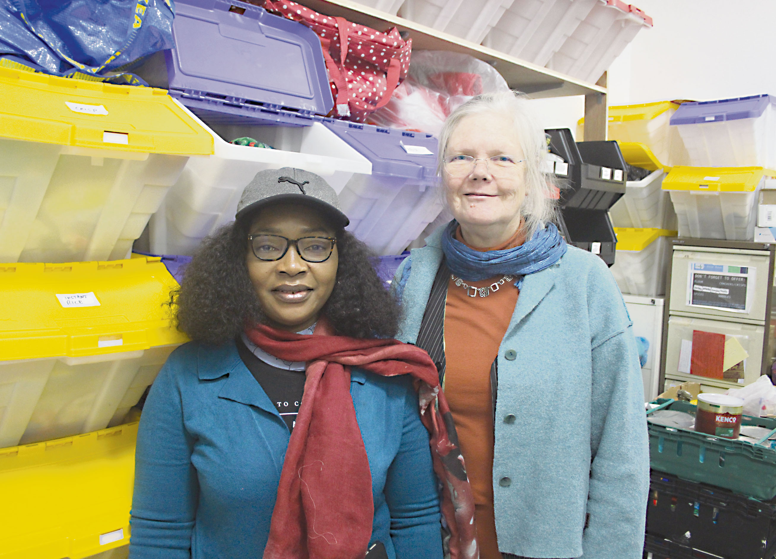 Austerity and Big Oil driving food need Dorothea Hackman, right, with Deseline Djiayep of Euston Foodbank