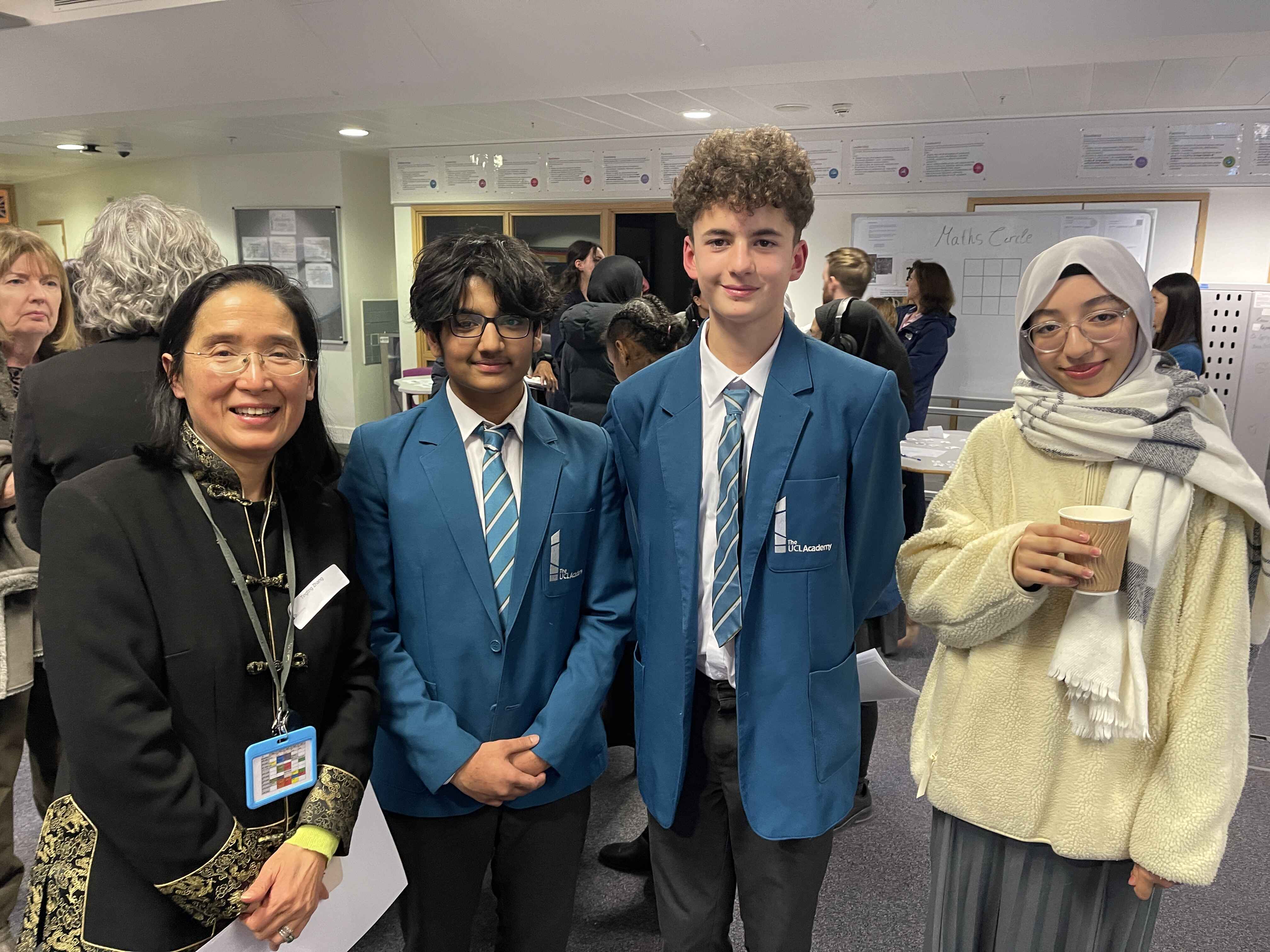School sets up charity to boost opportunities for disadvantaged pupils Tingting Zhang and her Year 10 students Aman Nadaf, Anis Mechik, Mordjana Kara-Abdellah