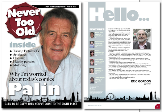 A welcome to members of the ‘new old’ club Never Too Old_Cover and contents