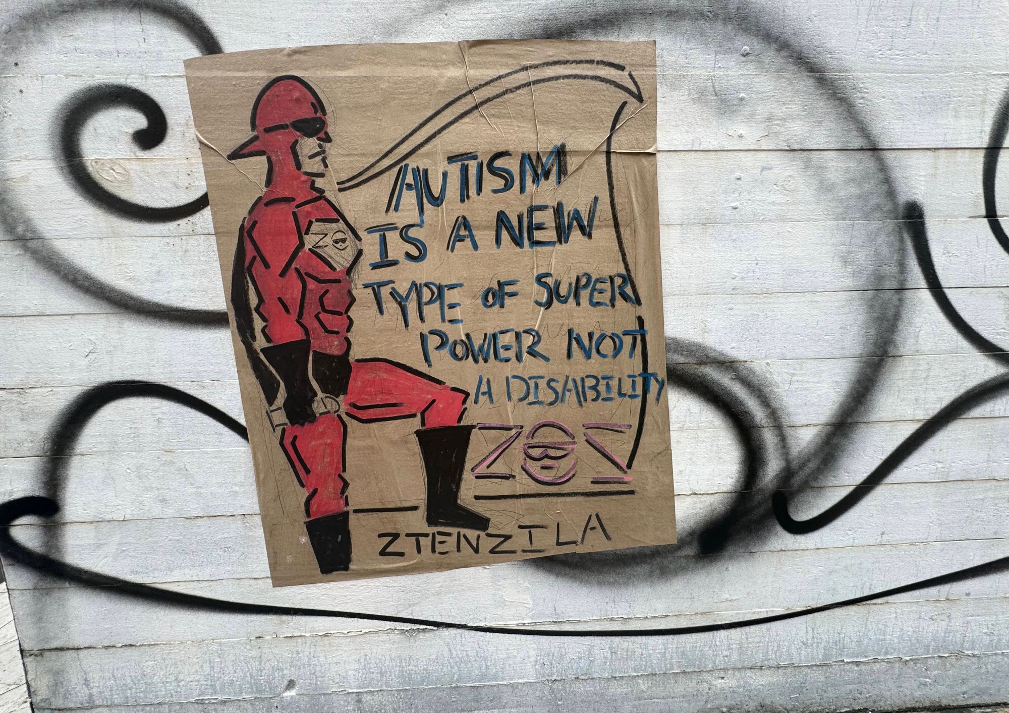 Superhero stencil takes on autism prejudice ztentila